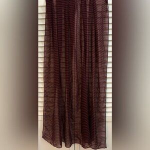 Huge Maroon & Black Striped Scarf 70"x51"